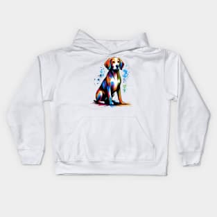 Vibrant Abstract Drever in Colorful Splash Art Kids Hoodie